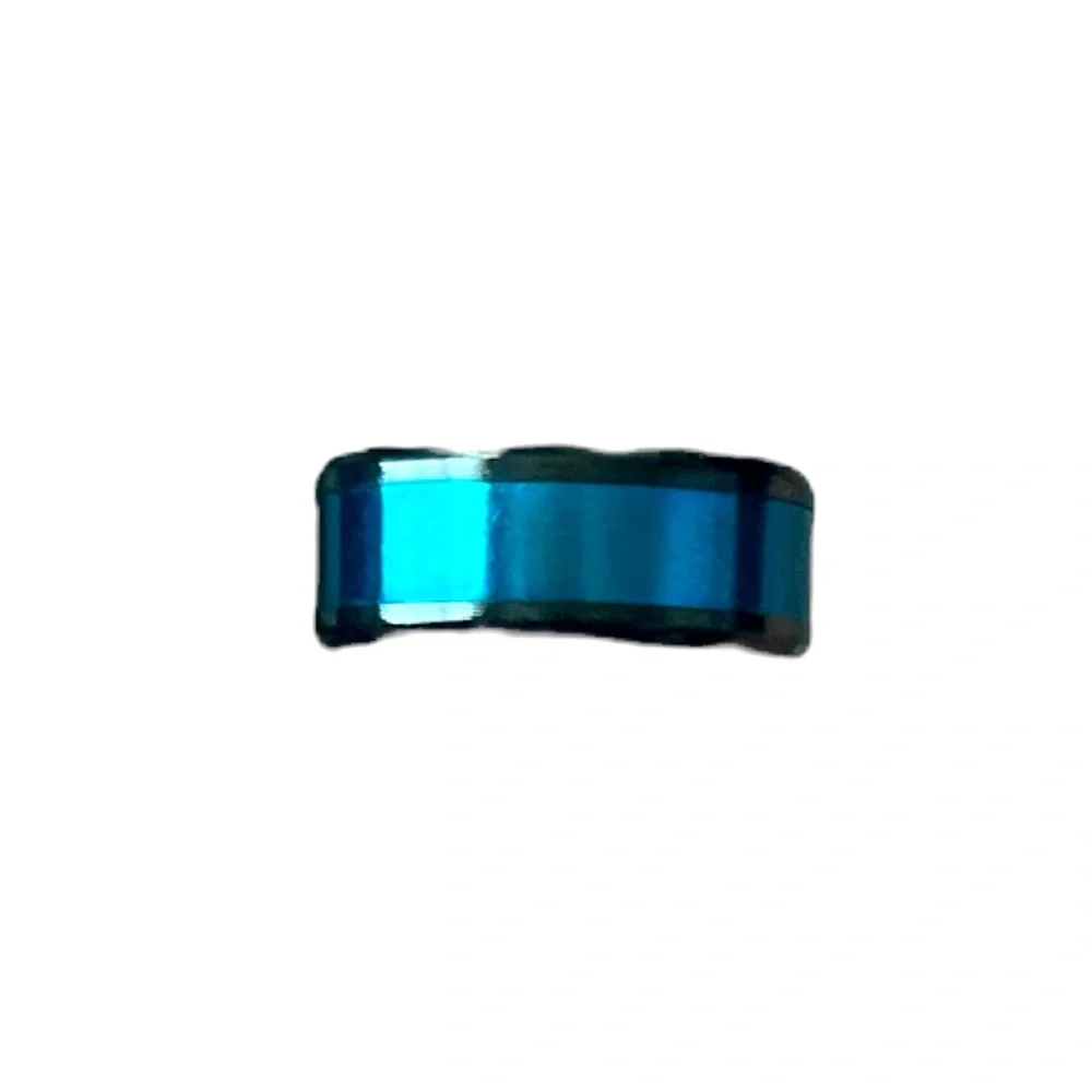 Mens Blue Stainless Steel 'Her King' Ring